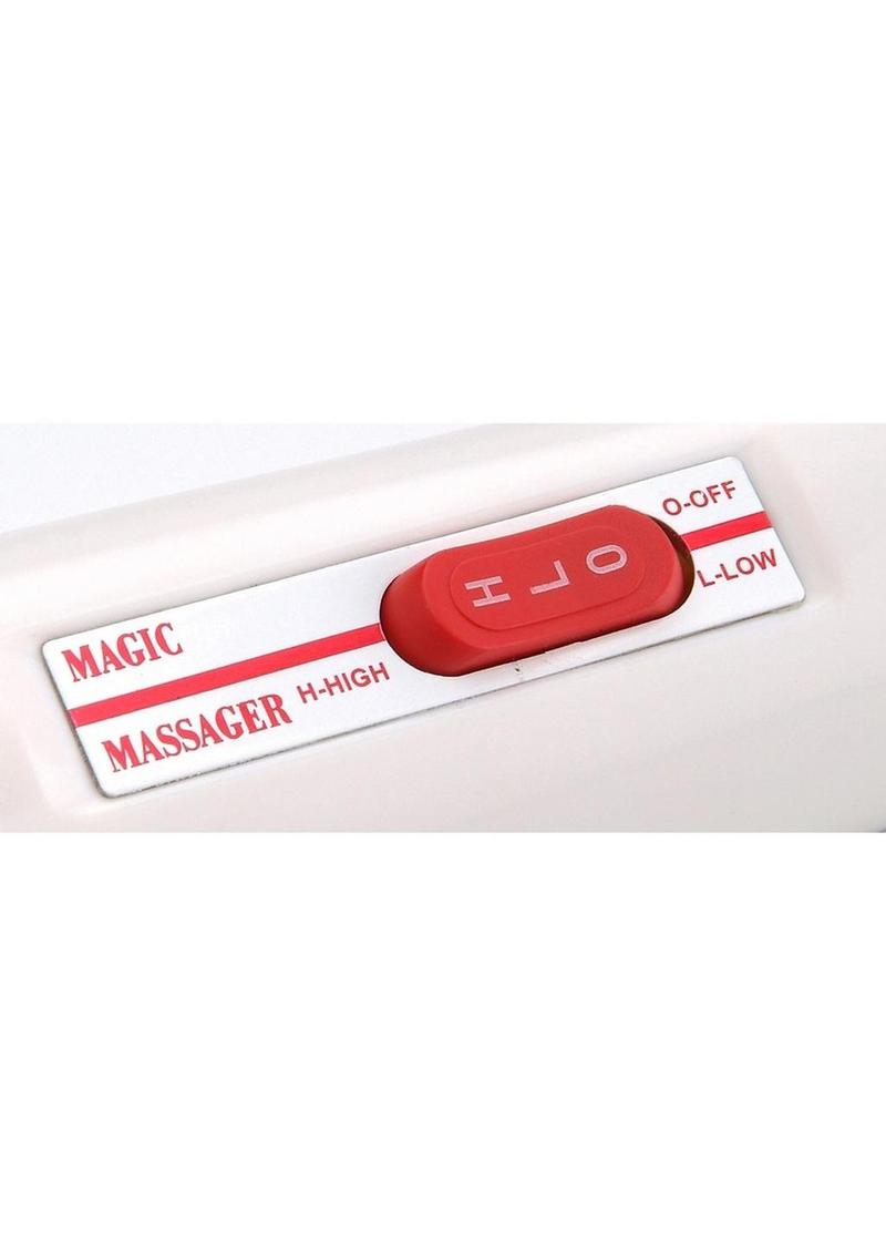 Adam & Eve Plug-In Magic Wand Massager - White and Red