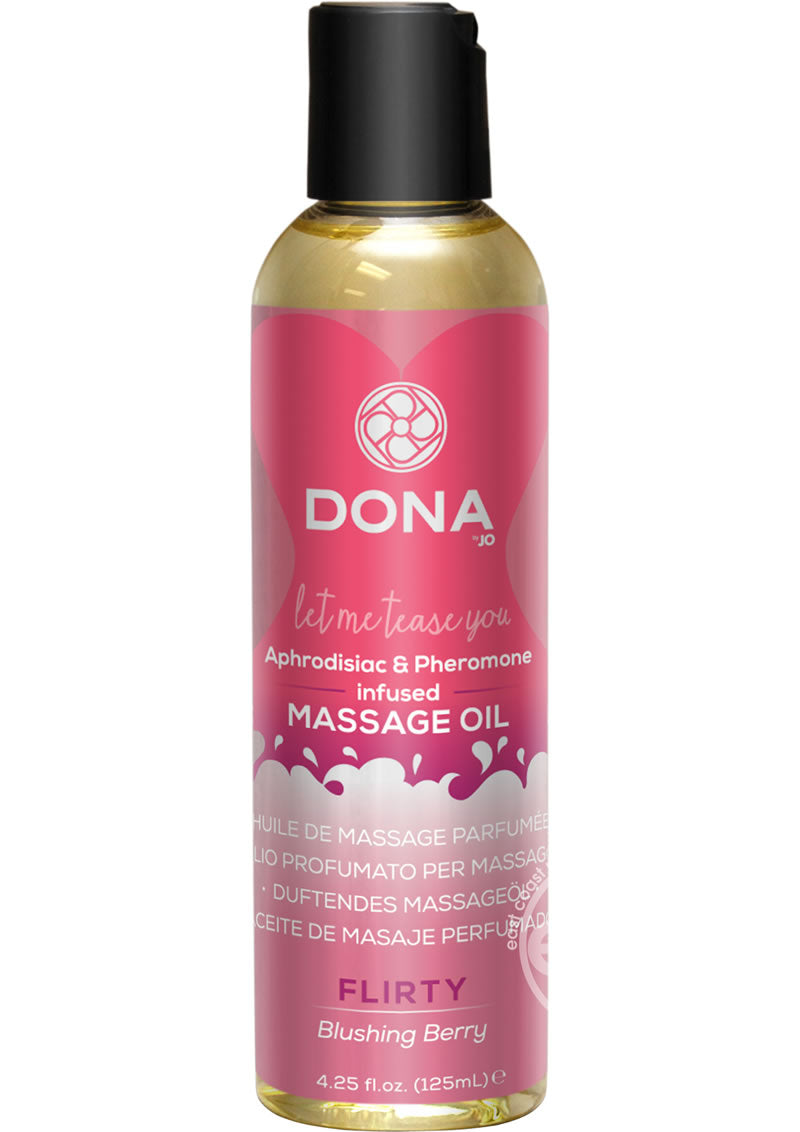 Dona Aphrodisiac & Pheromone Infused Massage Oil Flirty Blushing Berry 4.25oz
