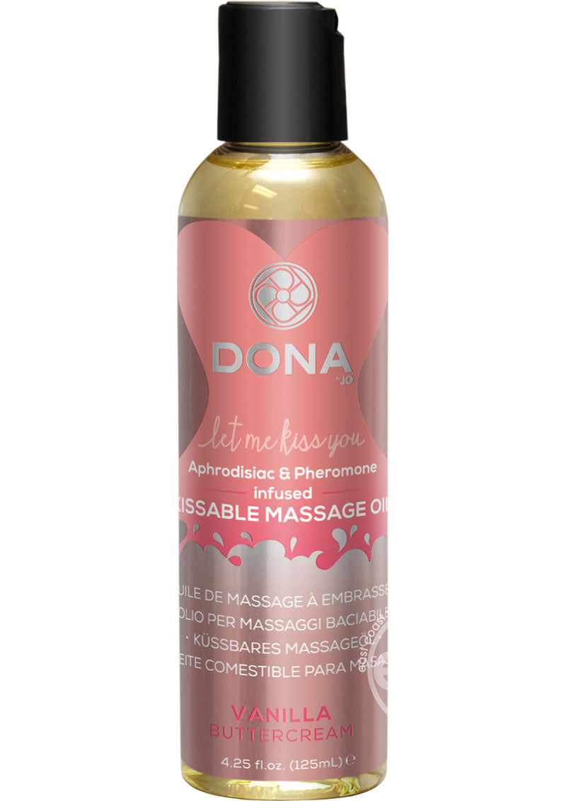 Dona Aphrodisiac & Pheromone Infused Kissable Massage Oil Strawberry Souffle 3.75oz