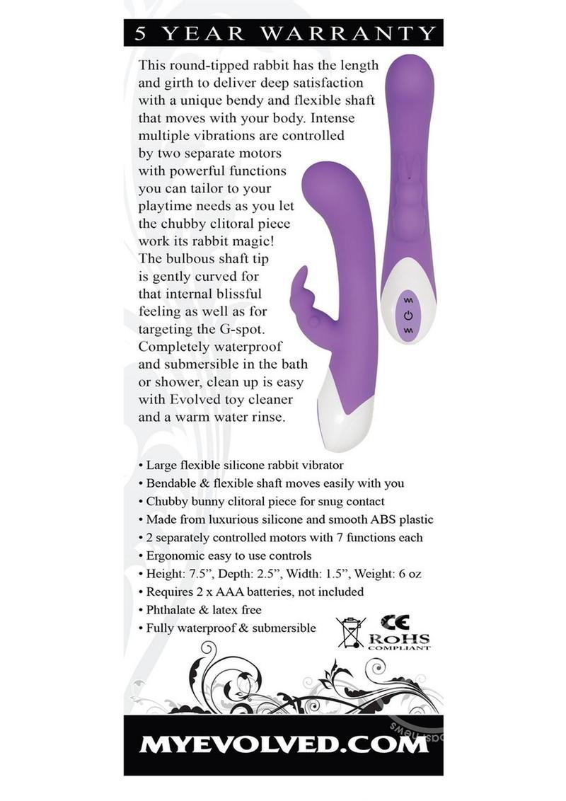 Enchanted Bunny Rechargeable Silicone Rabbit Vibrator - Purple