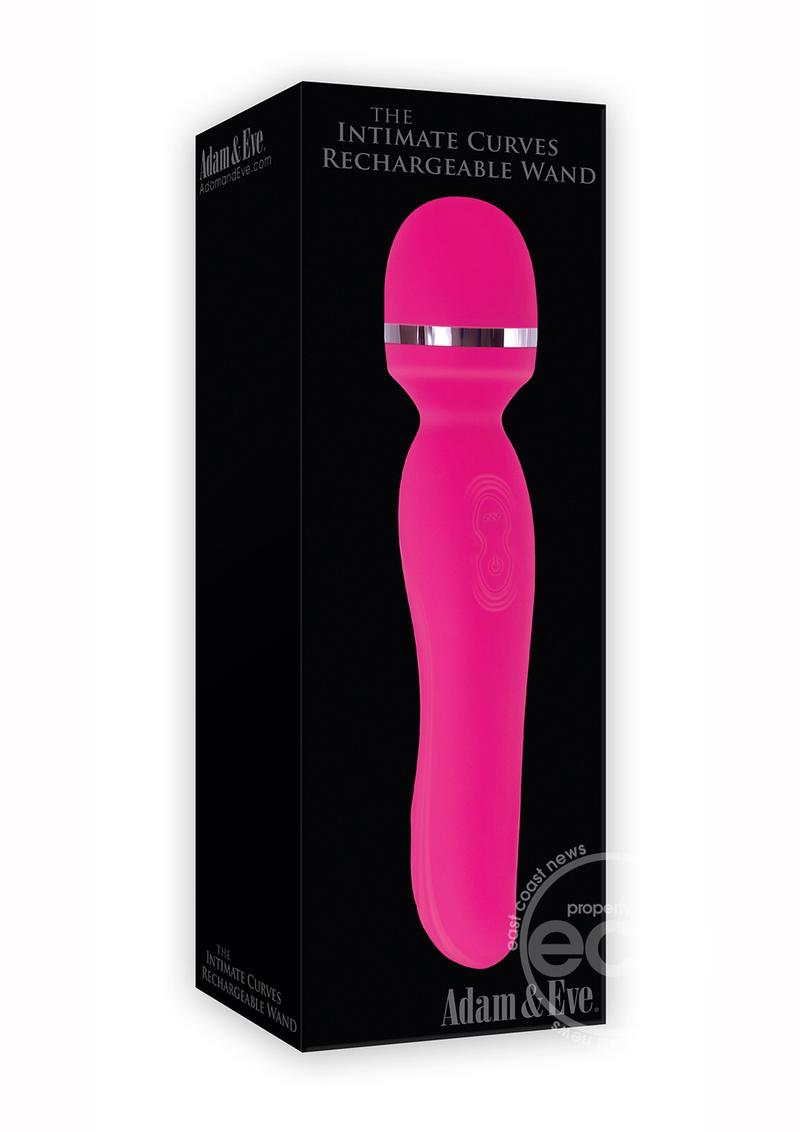 Adam & Eve The Intimate Curves Rechargeable Silicone Wand Massager - Pink