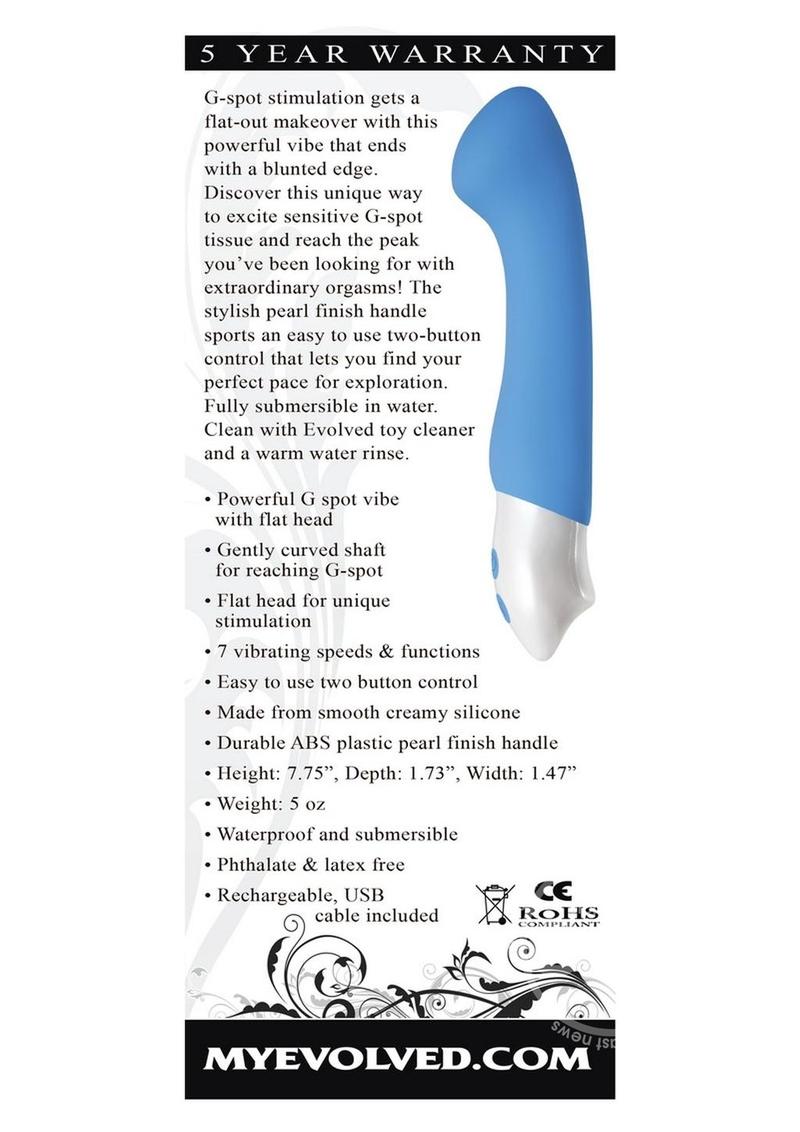 Tempest G Rechargeable Smooth Silicone G-Spot Vibrator - Blue and White