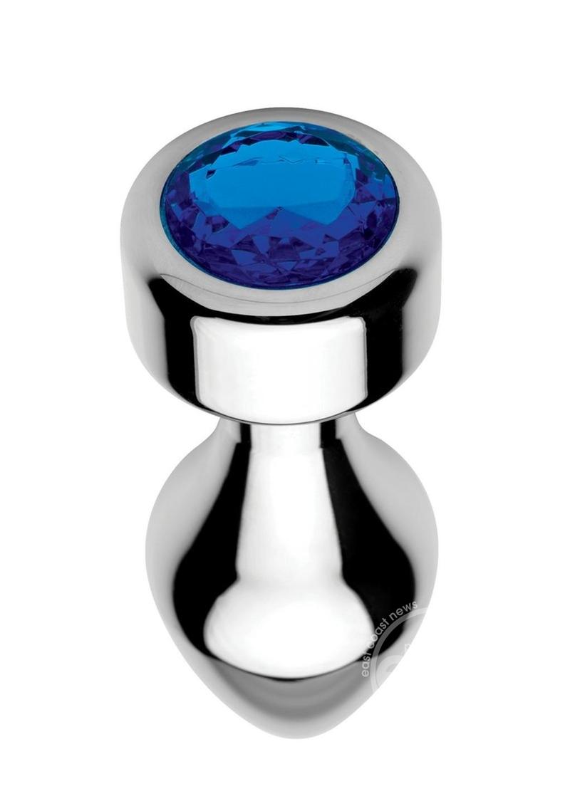 Booty Sparks Weighted Base Aluminum Plug Gem - Medium - Blue