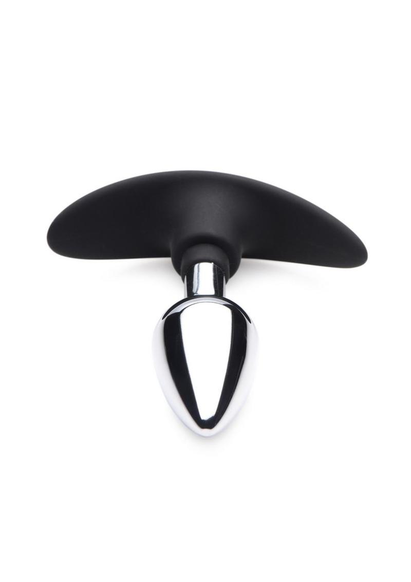 Master Series Dark Invader Metal & Silicone Anal Plug - Small - Silver