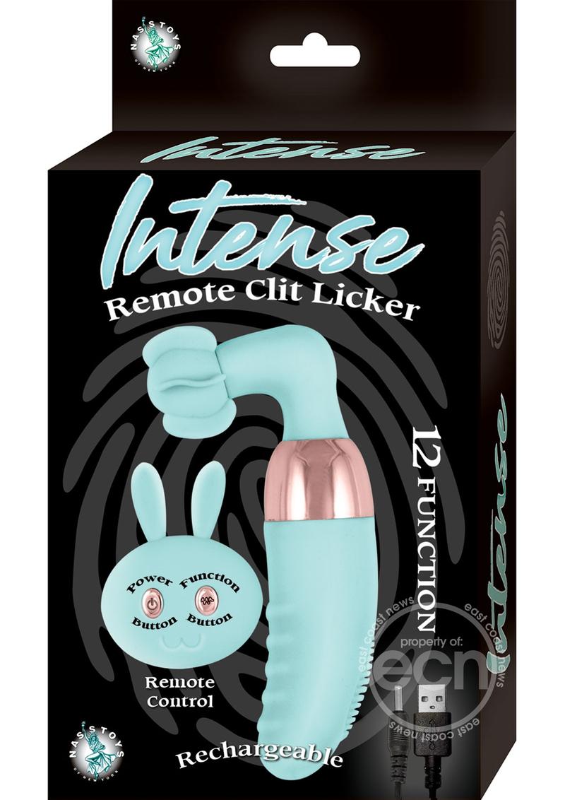 Intense Remote Control Silicone Rechargeable Clit Licker - Aqua