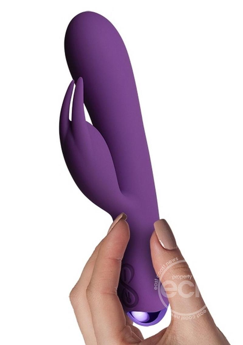 Flutter Rabbit Silicone Rechargeable Rabbit Vibrator - Purple