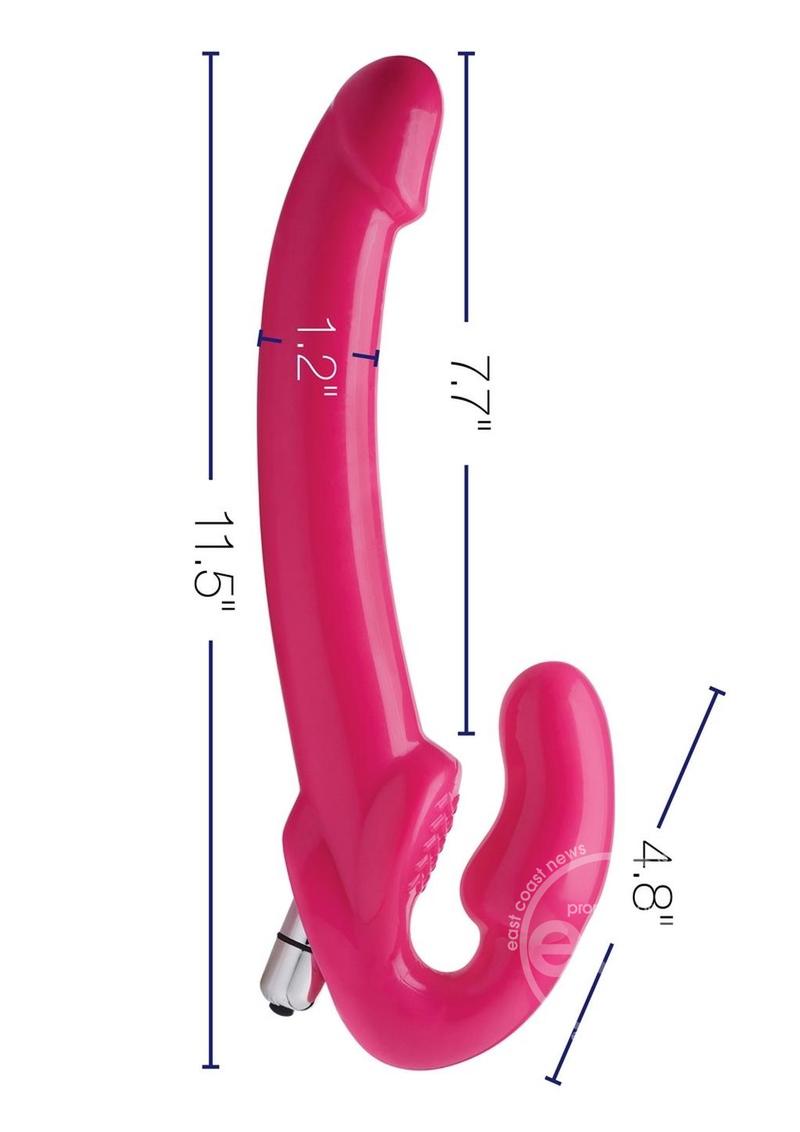 Strap U 7X Revolver Slim Vibrating Strapless Strap-On Dildo - Pink