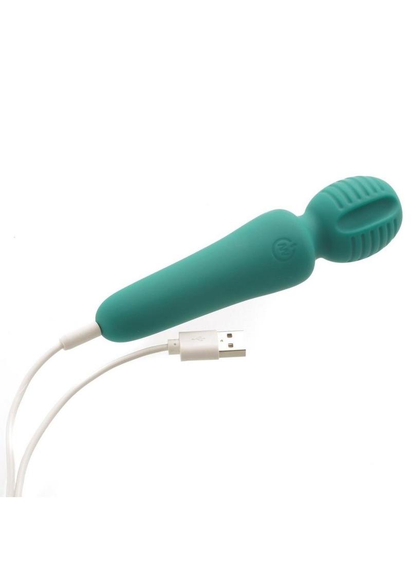 Adam & Eve Eve's Petite Private Pleasure Silicone Rechargeable Wand Massager - Green