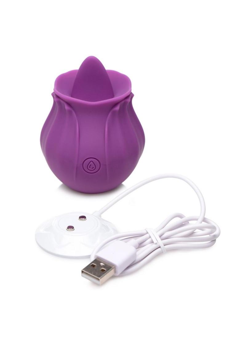 Inmi Bloomgasm Wild Violet 10x Silicone Rechargeable Licking Clit Stimulator - Violet