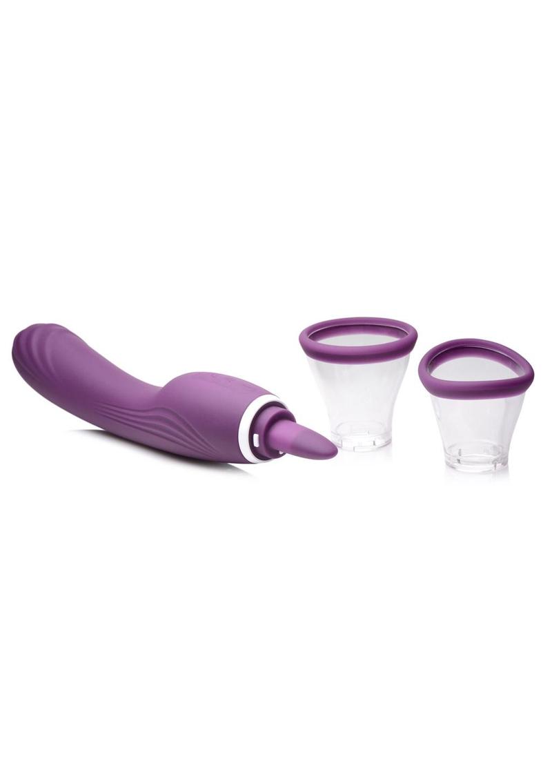 Inmi Shegasm Rechargeable Silicone Licking & Sucking Vibrator - Purple