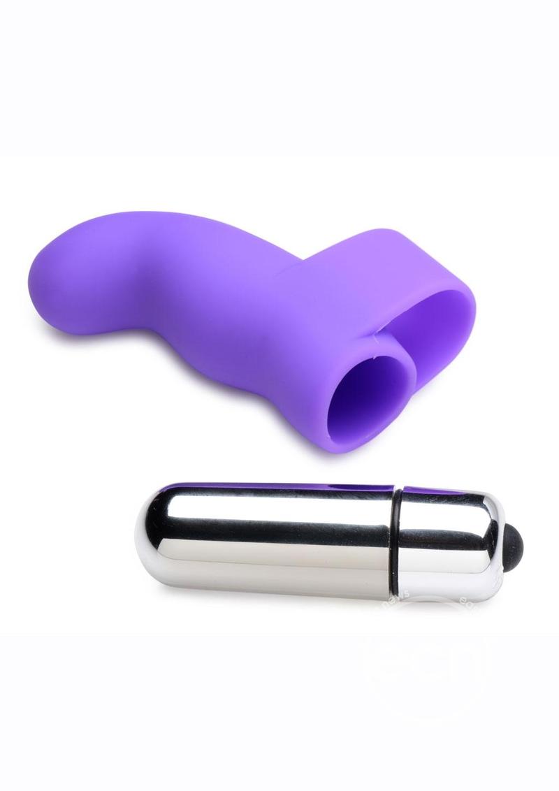 Gossip G-Thrill Silicone Finger Vibe with Full Size Bullet - Purple