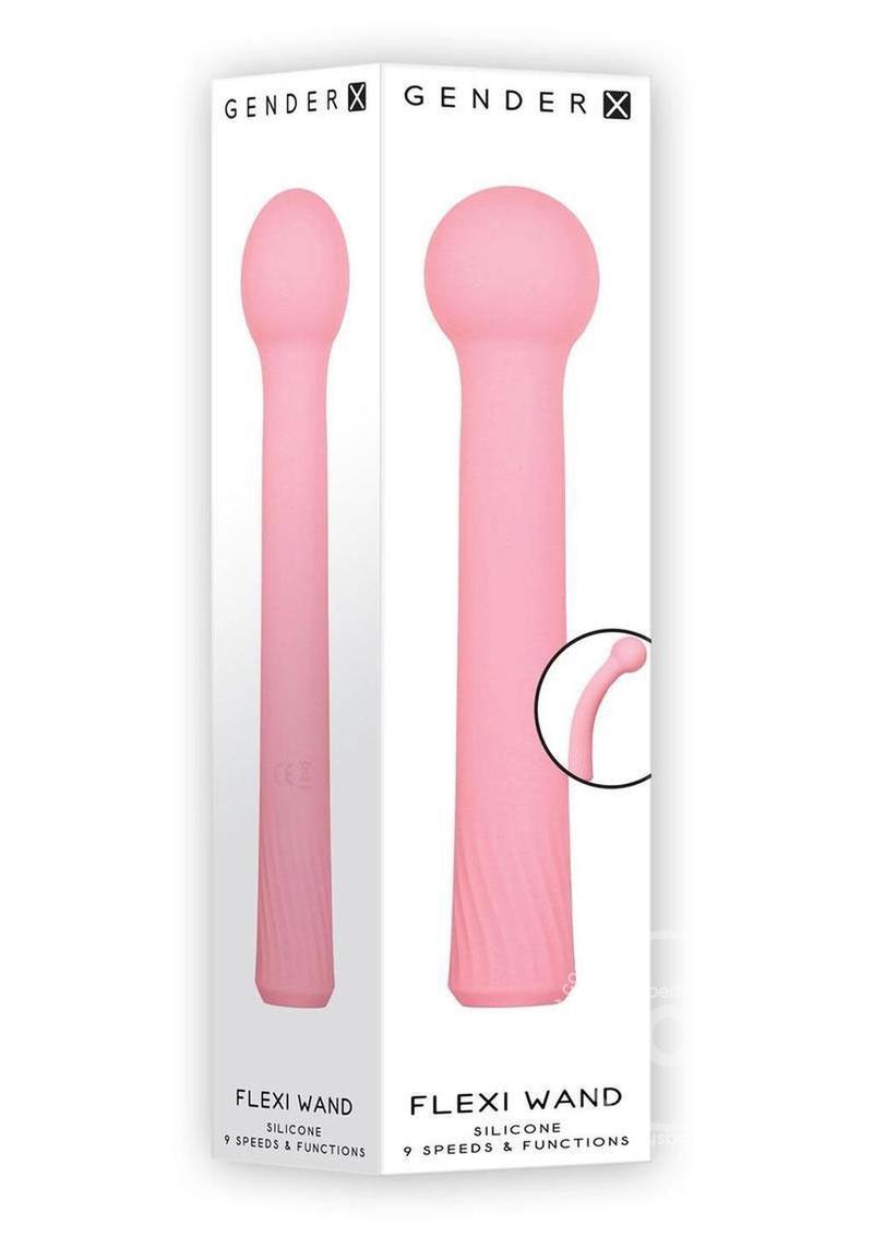 Gender X Flexi Wand Rechargeable Silicone Bendable Massager - Pink