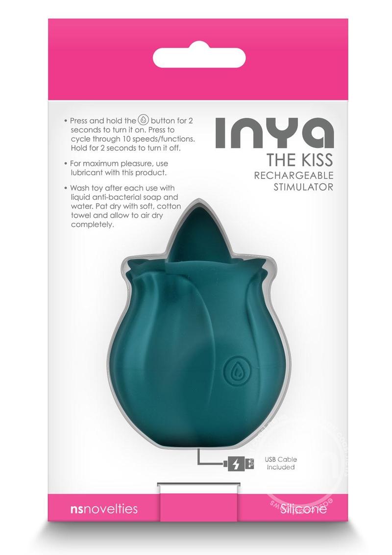 Inya The Kiss Rechargeable Silicone Clitoral Stimulator - Teal