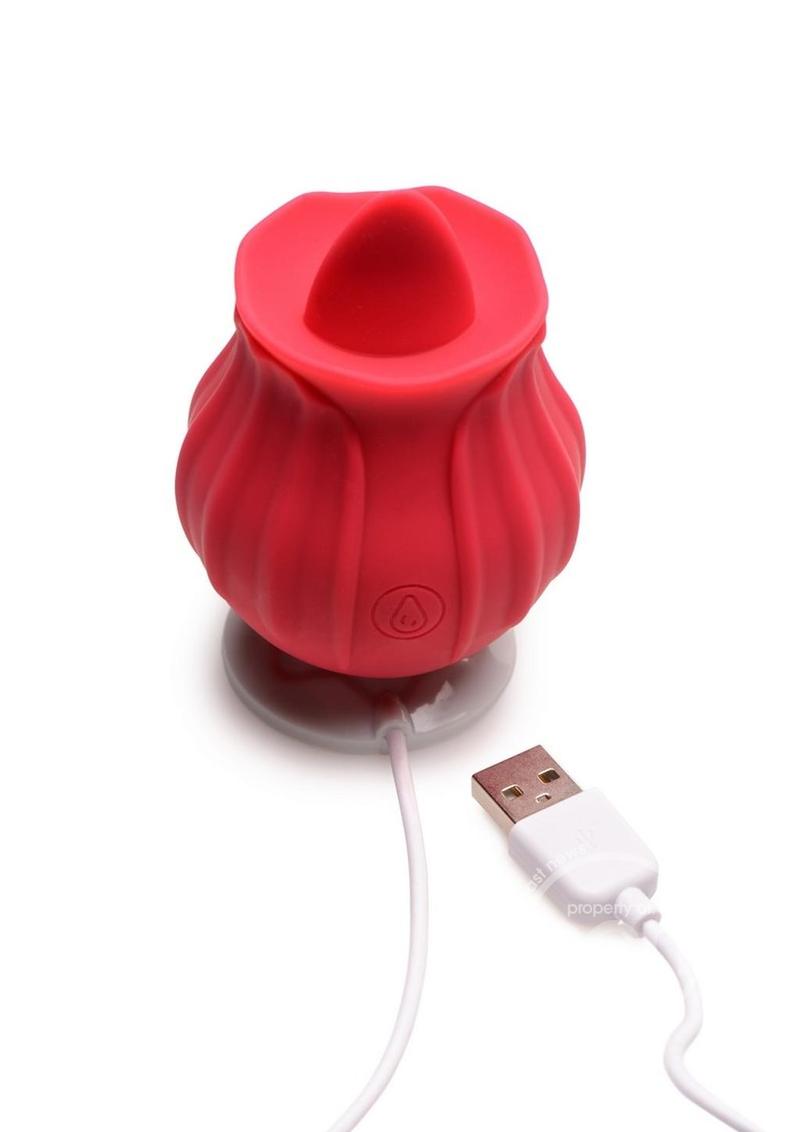 Inmi Bloomgasm Wild Violet Rechargeable Silicone 10X Licking Stimulator - Red