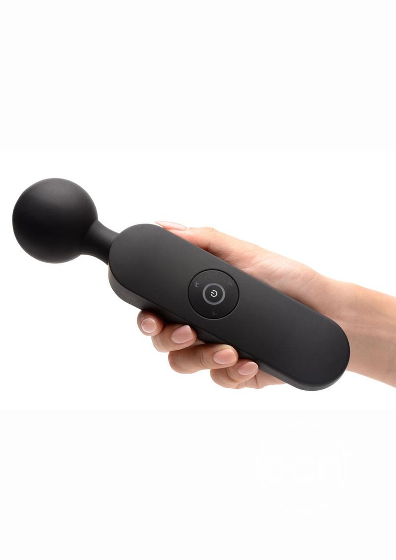 Master Series Thunder Wand 72X Rechargeable Silicone Heating Wand Massager - Black
