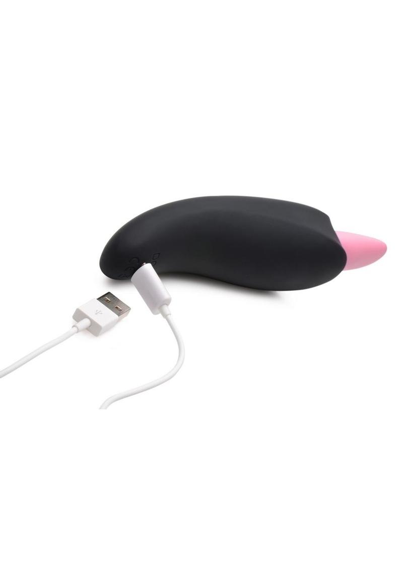 Inmi Luscious Licker 7X Rechargeable Silicone Licking Tongue Clitoral Stimulator - Black/Pink
