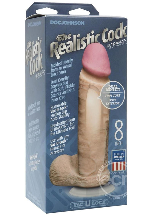 The Realistic Cock Ultraskyn Dildo 8in - Vanilla