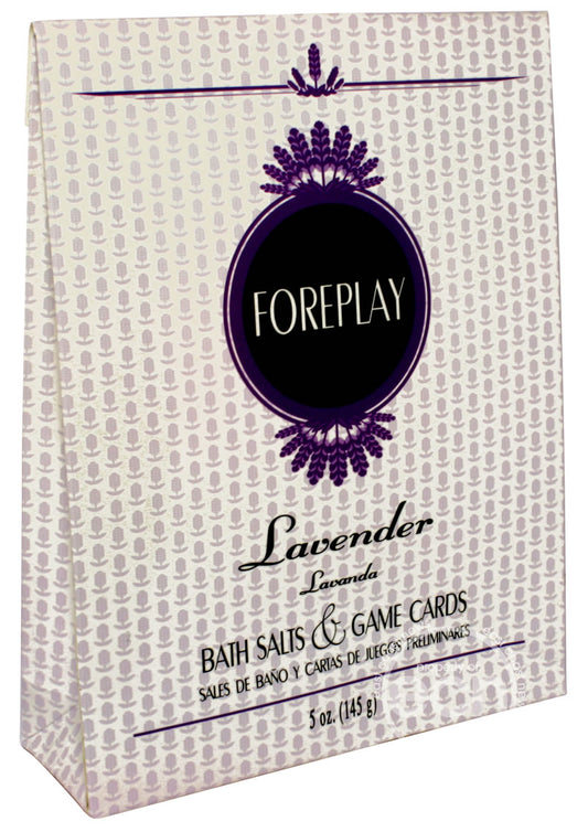 Foreplay Bath Set - Lavender Scented Bath Salts with Game Cards