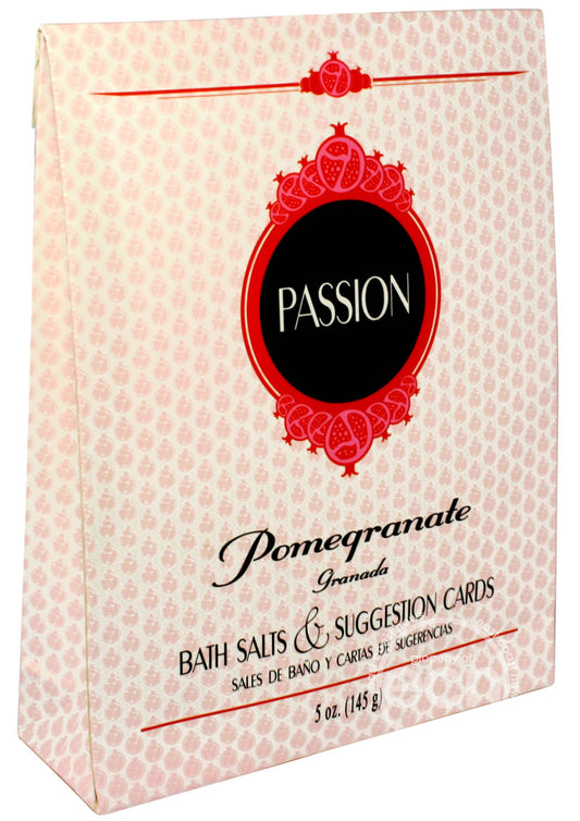 Passion Bath Set - Pomegranate Scented Bath Salts with Suggestion Cards