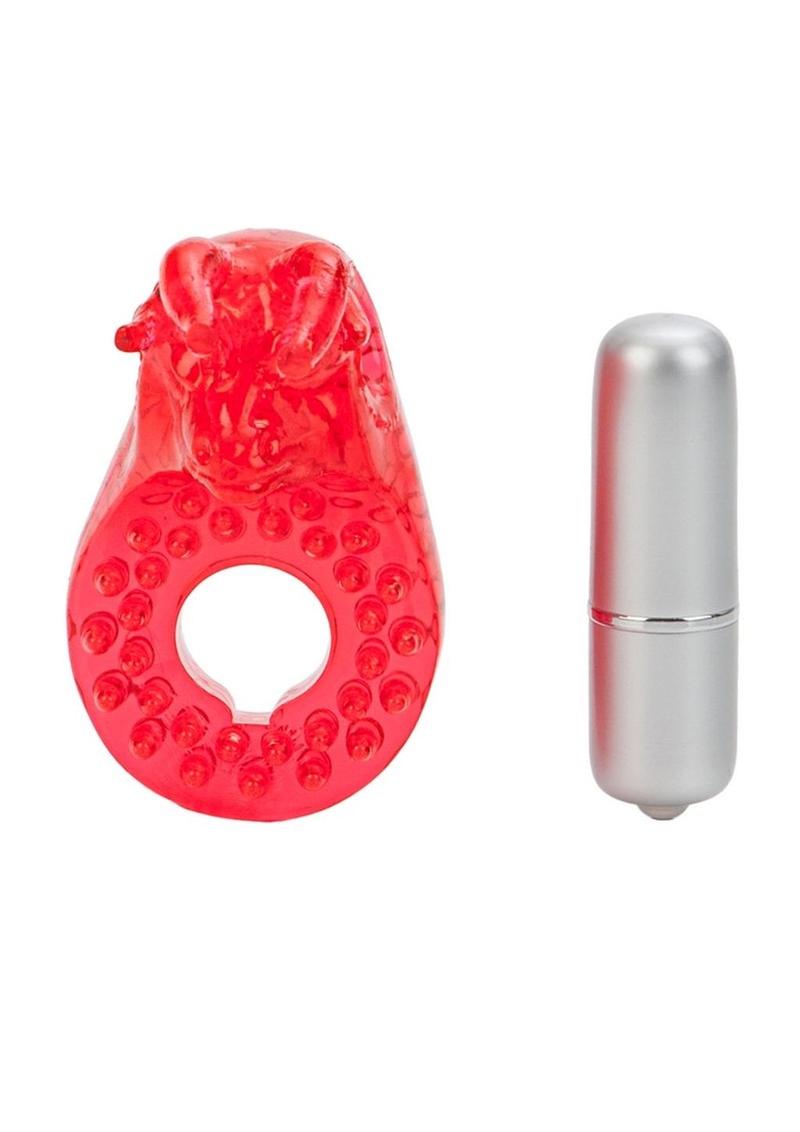 Couples Raging Bull Vibrating Cock Ring - Red