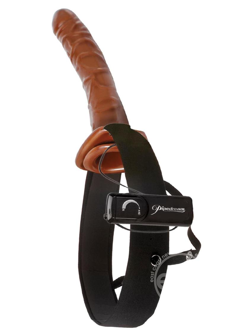 Fetish Fantasy Series Chocolate Dream Vibrating Hollow Strap-On 10in - Brown