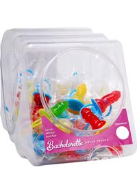 Bachelorette Party Favors Candy Pecker Pacifier Display (48 per bowl)- Assorted Colors