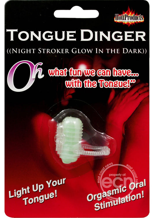 Tongue Dinger Night Stroker Vibrating Silicone Tongue Ring Glow In The Dark