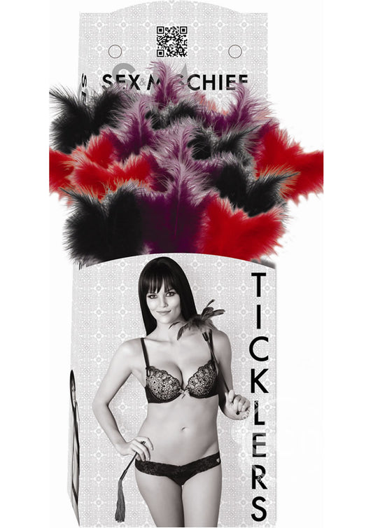 Sex & Mischief Feather Tickler Display (18 Per Display) - Multi-Color