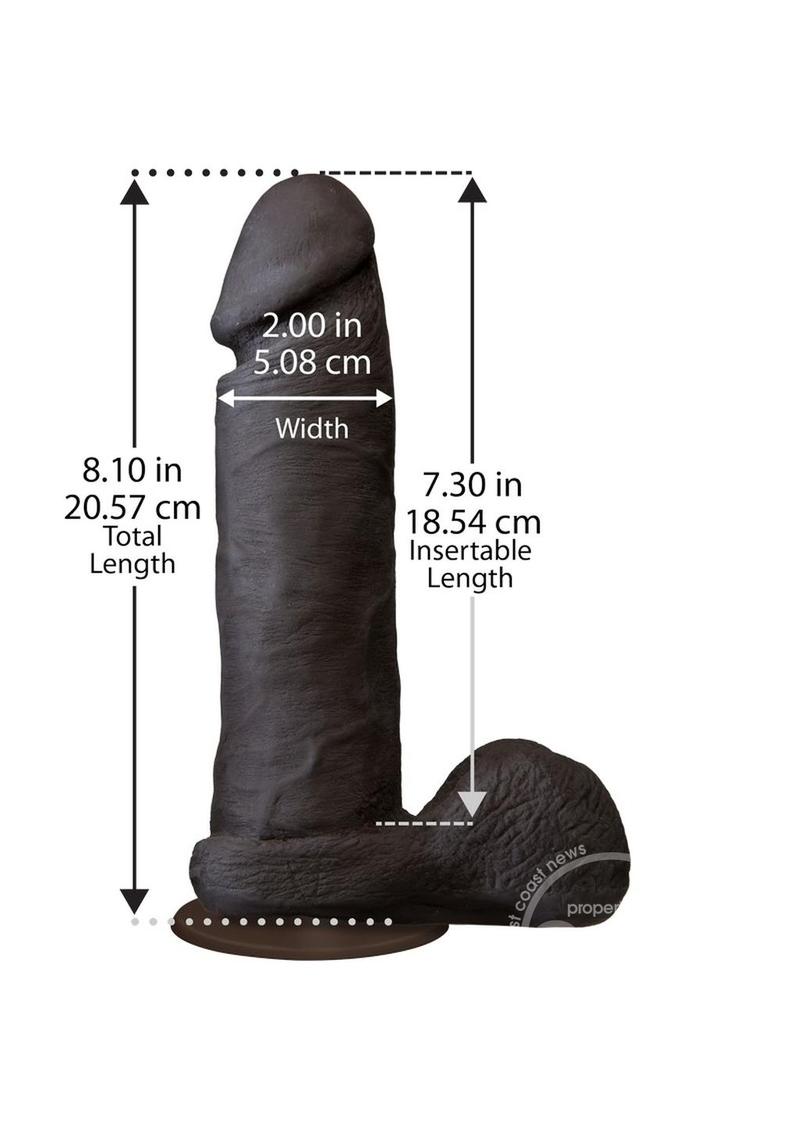 The Realistic Cock Ultraskyn Dildo 8in - Chocolate