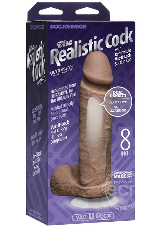 The Realistic Cock Ultraskyn Dildo 8in - Caramel