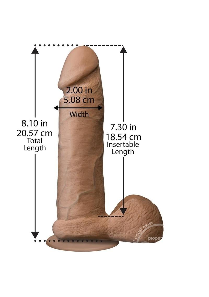 The Realistic Cock Ultraskyn Dildo 8in - Caramel