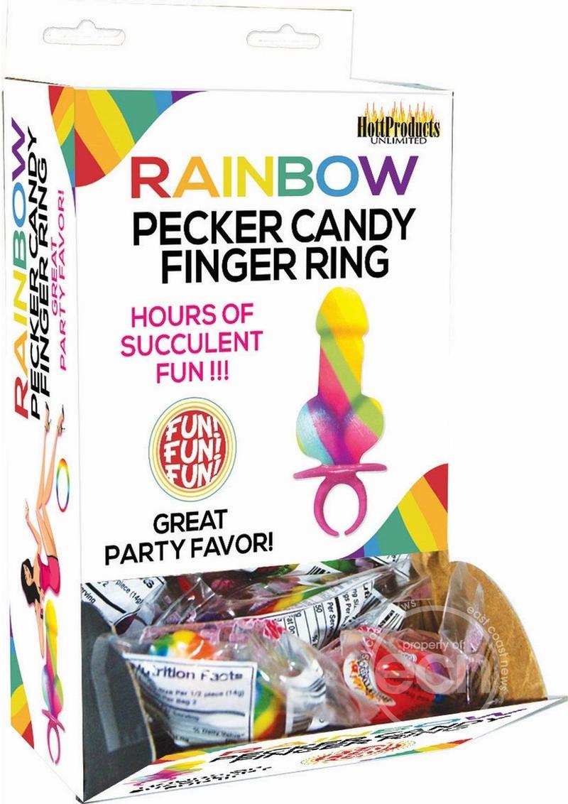 Rainbow Cock Ring Pop 12 Per Display