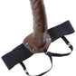 Fetish Fantasy Series Hollow Strap-On Dildo and Adjustable Harness 8in - Chocolate