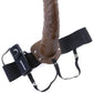 Fetish Fantasy Series Vibrating Hollow Strap-On Dildo and Adjustable Harness with Remote Control 8in - Chocolate