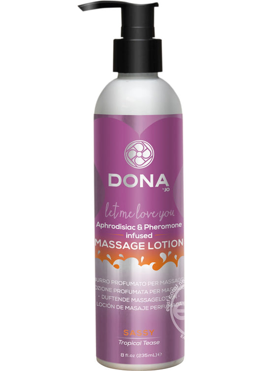 Dona Aphrodisiac & Pheromone Infused Massage Lotion Sassy Tropical Tease 8oz