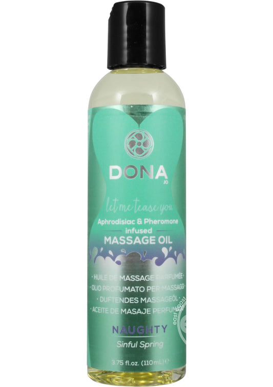 Dona Aphrodisiac & Pheromone Infused Massage Oil Naughty Sinful Spring 4.25oz