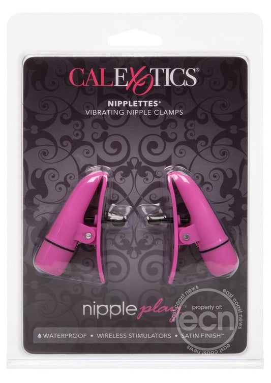 Nipple Play Nipplettes Vibrating Nipple Clamps - Pink