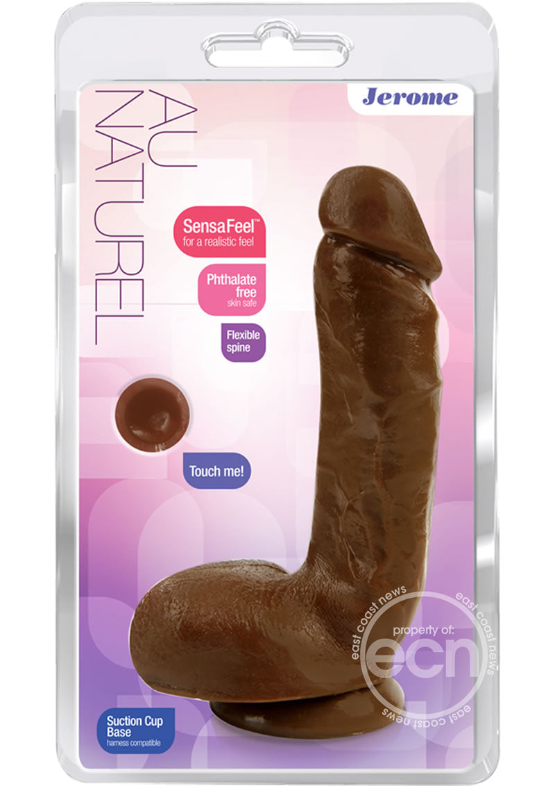 Au Naturel Jerome Dildo 8.75in - Chocolate