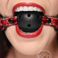 Master Series - Crimson Tied Gagged Breathable Ball Gag - Red & Black