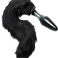 Tailz Midnight Fox Glass Butt Plug with Tail - Black