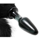 Tailz Midnight Fox Glass Butt Plug with Tail - Black