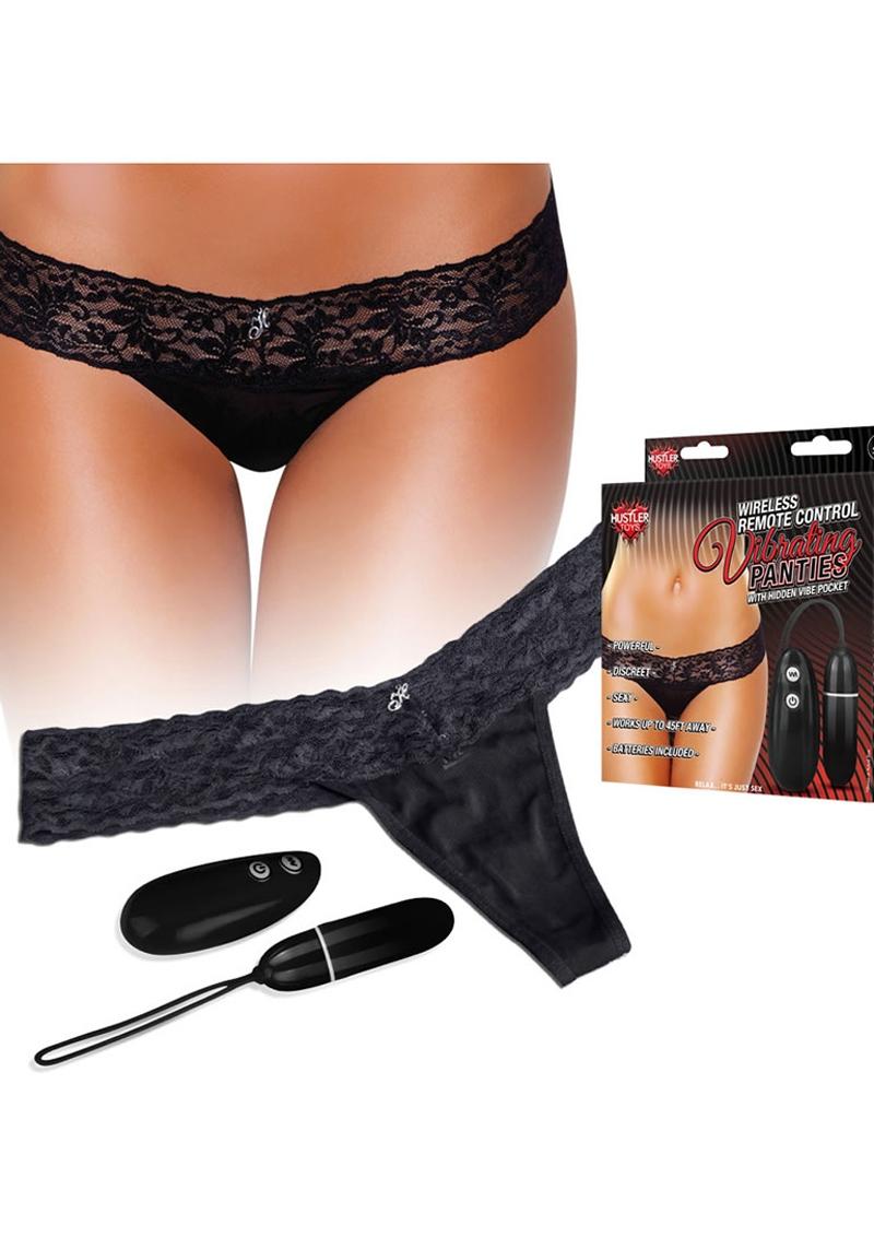 Wireless Remote Control Vibrating Panties Panty Vibe -Medium/Large - Black