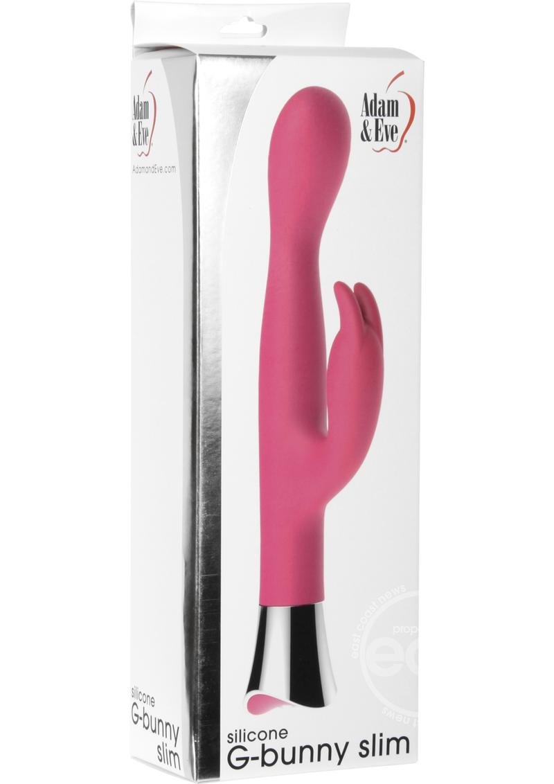 Adam & Eve G-Bunny Slim Silicone Rabbit Vibrator - Pink