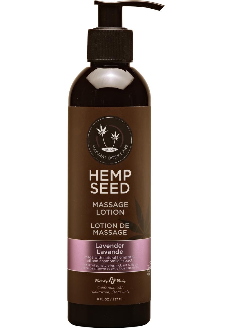 Earthly Body Hemp Seed Massage Lotion Lavender 8oz