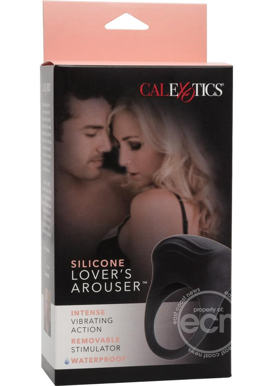 Silicone Lovers Arouser Silicone Vibrating Cock Ring - Black