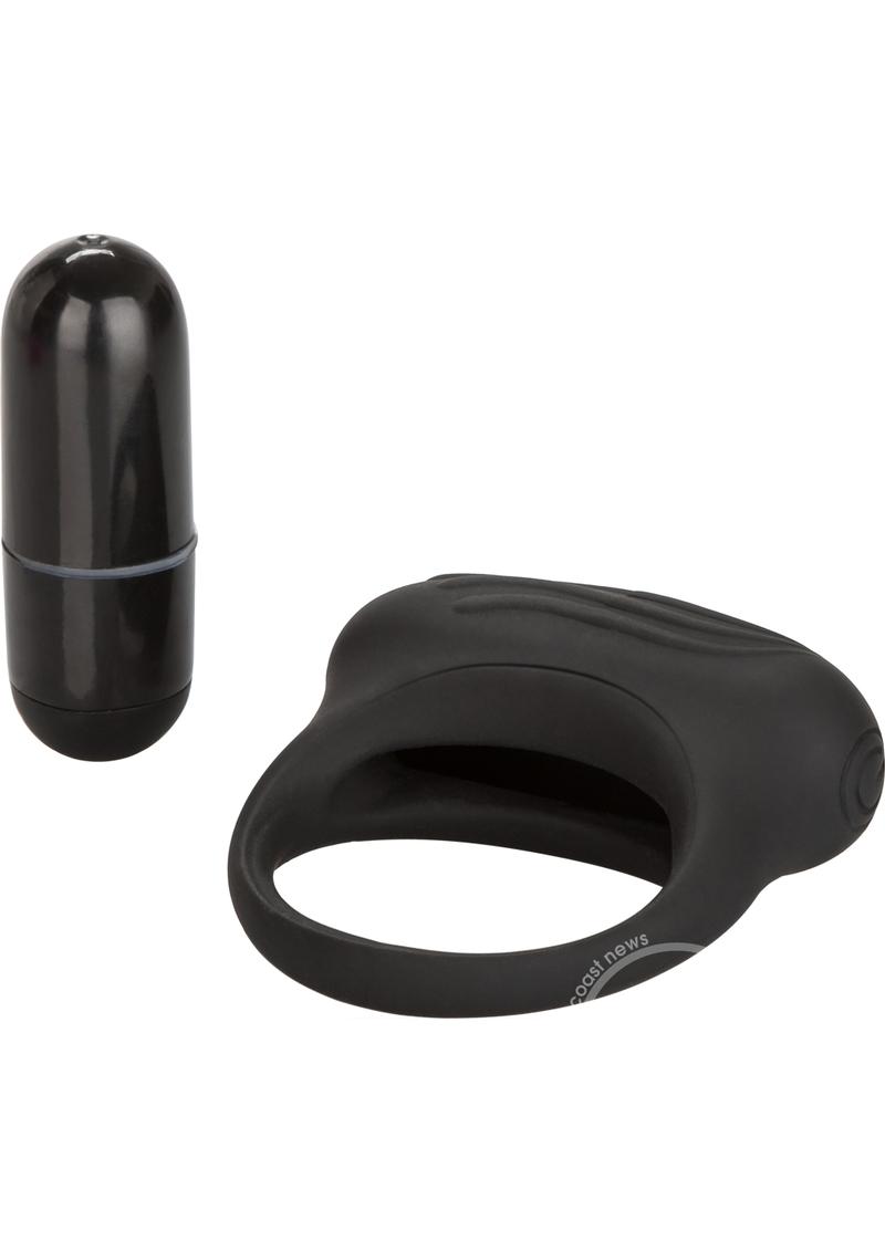 Silicone Lovers Arouser Silicone Vibrating Cock Ring - Black