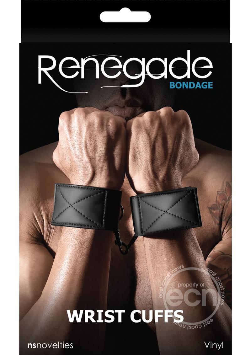 Renegade Bondage Vinyl Wrist Cuffs - Black