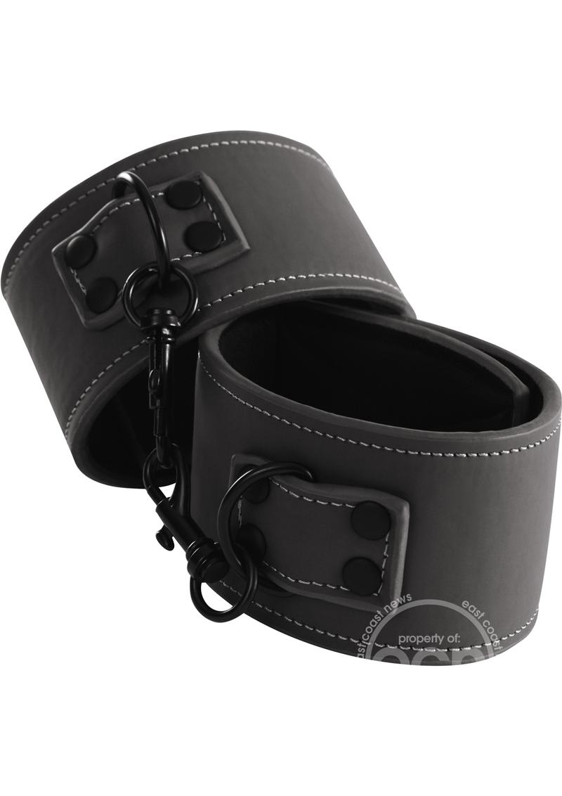 Renegade Bondage Vinyl Wrist Cuffs - Black