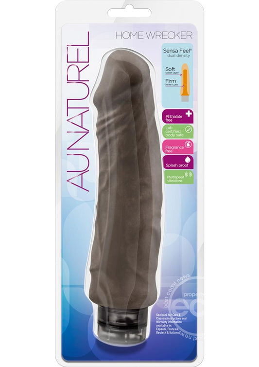 Au Naturel Home Wrecker Vibrating Dildo 9.5in - Caramel