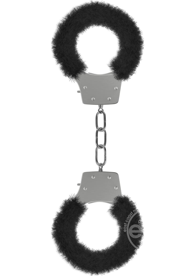 Ouch! Pleasure Furry Handcuffs - Black